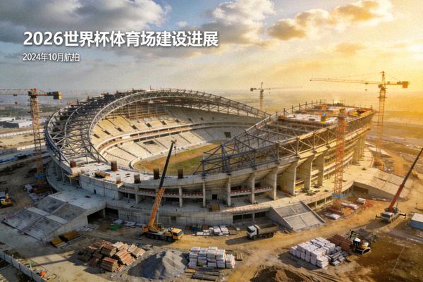 2026世界杯体育场建设进展最新航拍图